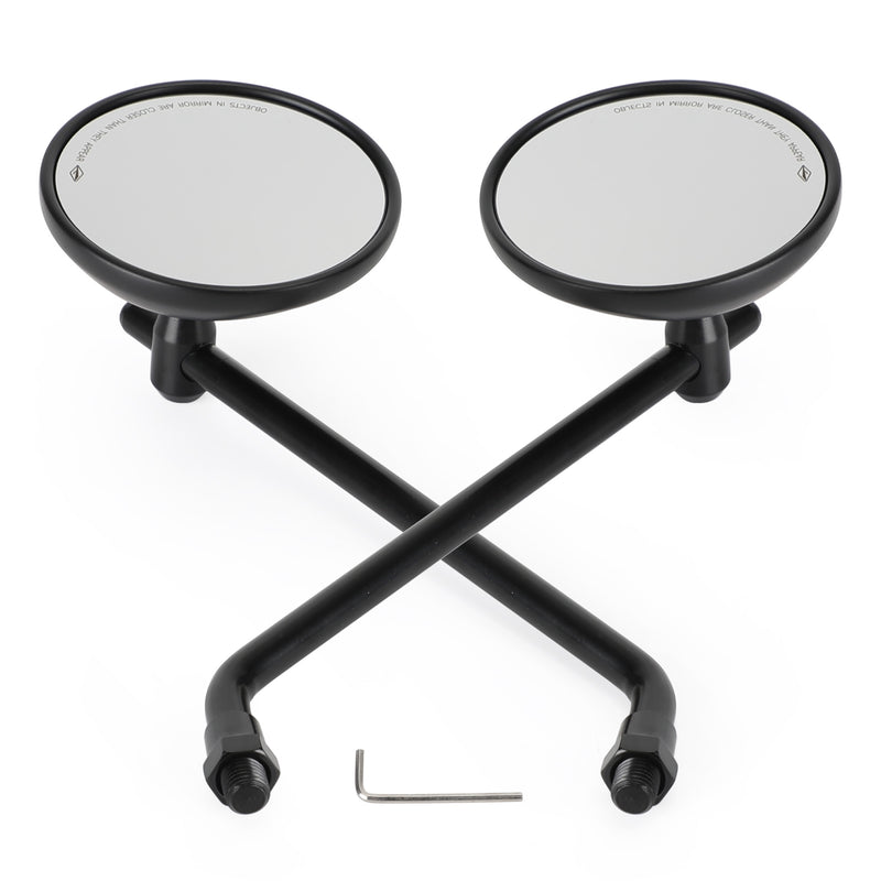 Cafe Classic Bobber Chopper Custom Tracker Mirror 3" Round Universal Black