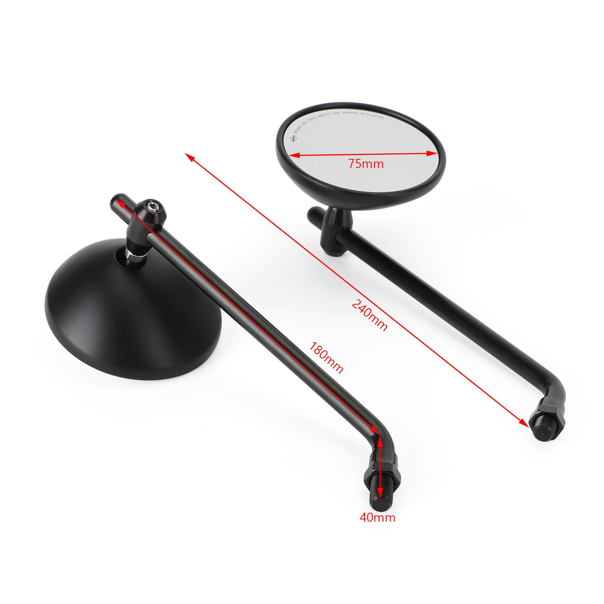 Cafe Classic Bobber Chopper Custom Tracker Mirror 3" Round Universal Black