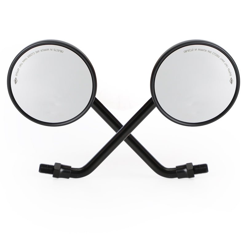 Cafe Classic Bobber Chopper Custom Tracker Mirror 3" Round Universal Black