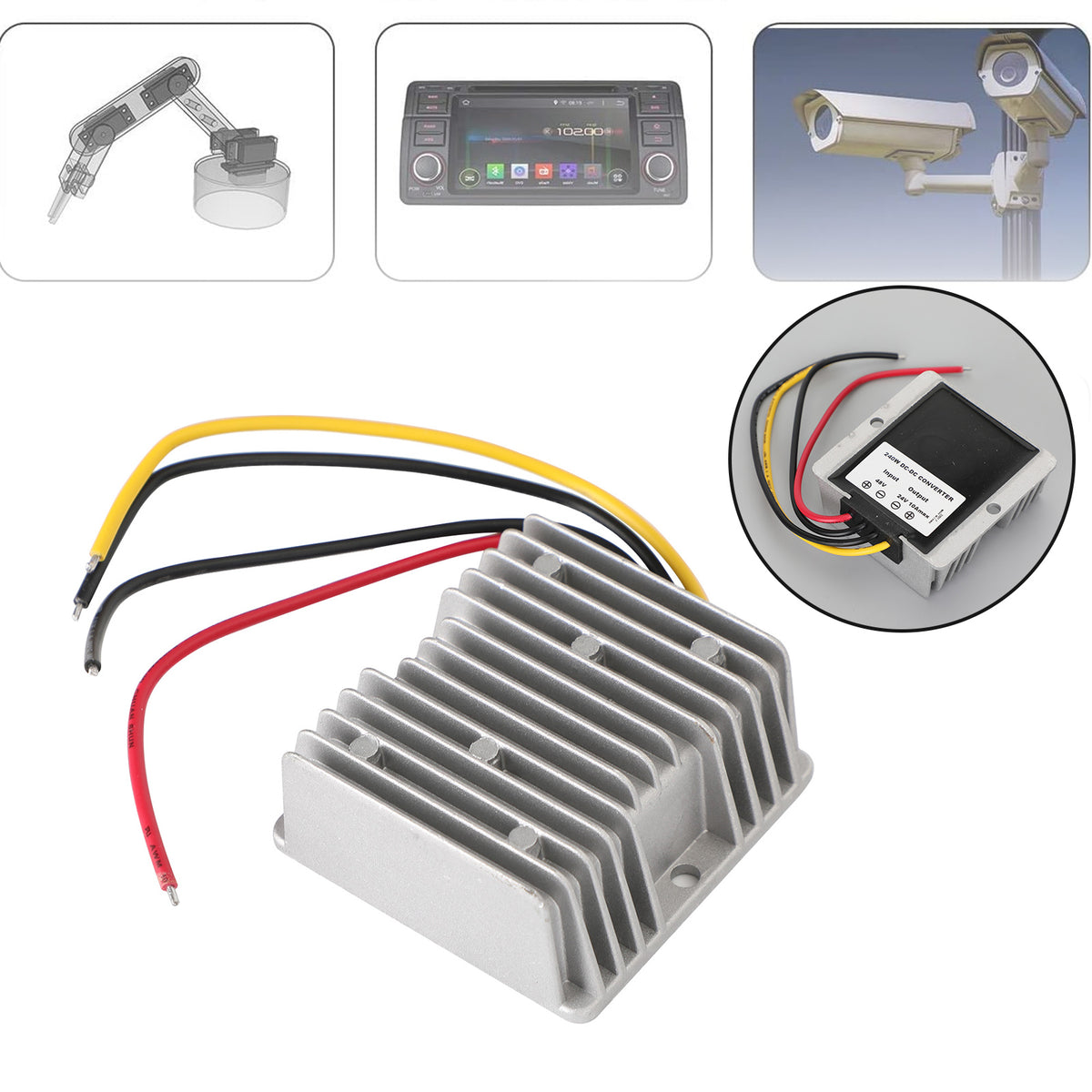 WaterProof 48V to 24V 10A 240W Step Down DC/DC Power Converter Regulator