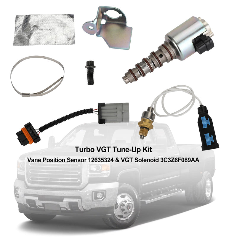 3C3Z6F089AA Turbo VGT Tune-Up Kit-Vane Position Sensor 12635324 & VGT Solenoid