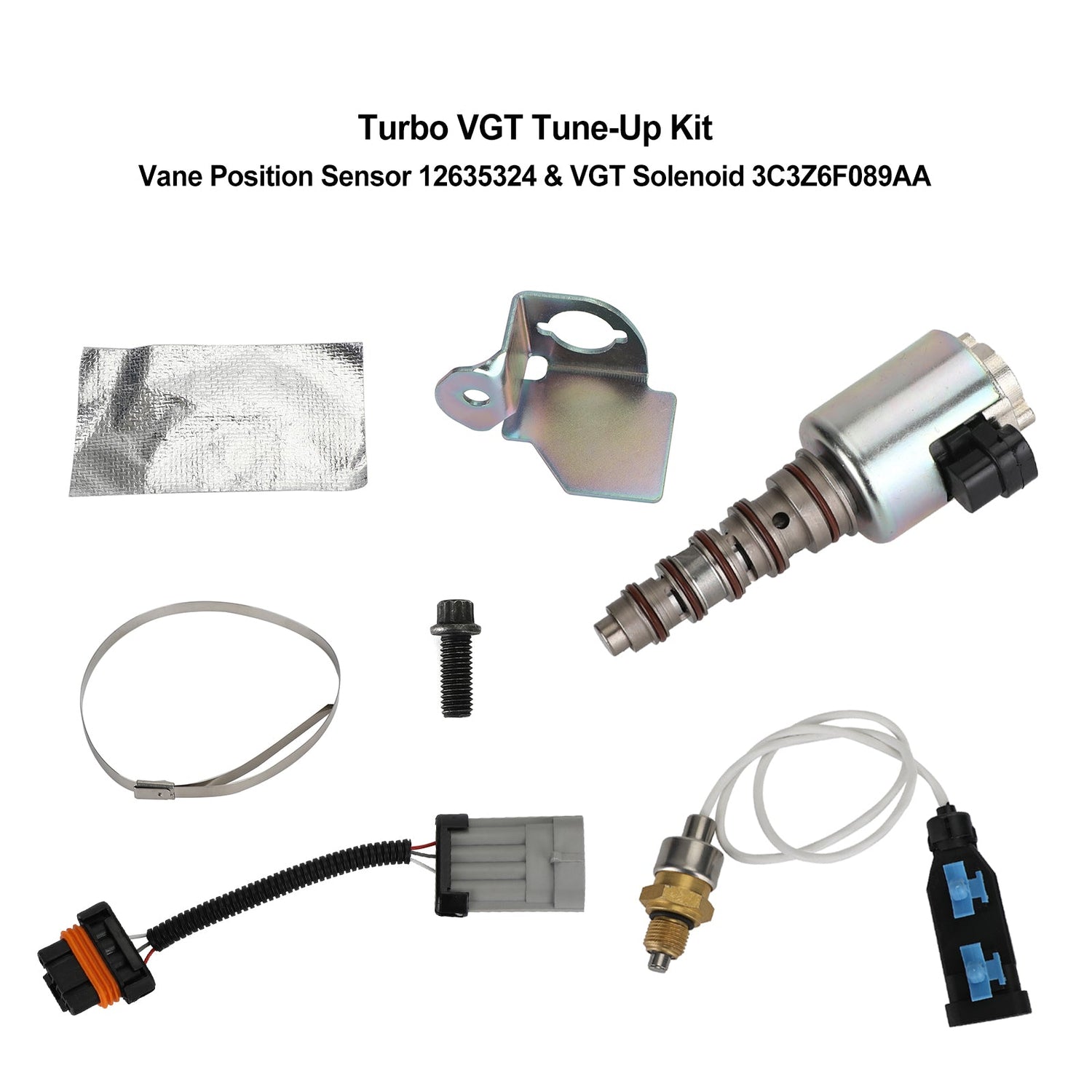 3C3Z6F089AA Turbo VGT Tune-Up Kit-Vane Position Sensor 12635324 & VGT Solenoid