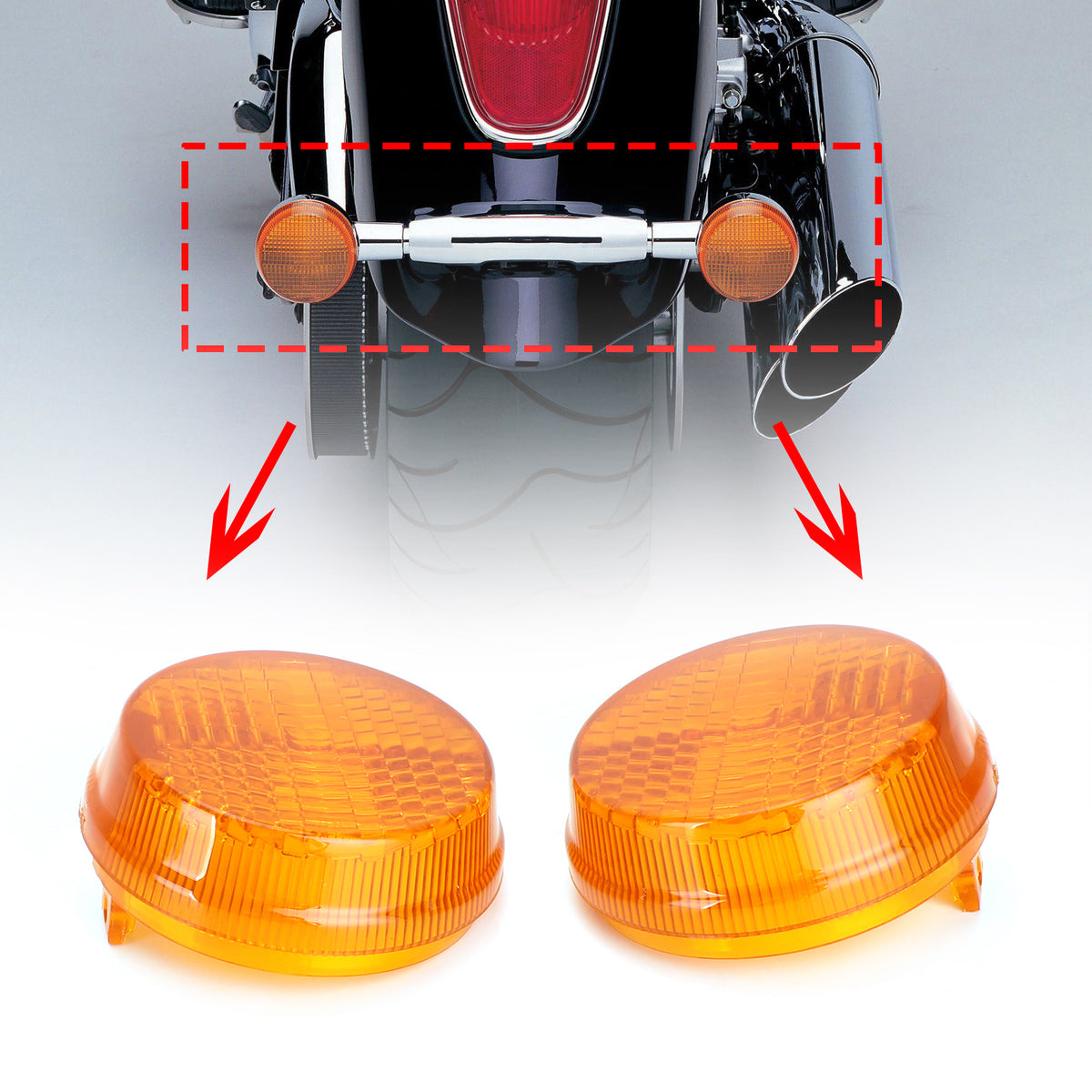 Honda Shadow Spirit VT750 Vulcan VN Amber Turn Signal Light Lenses Cover