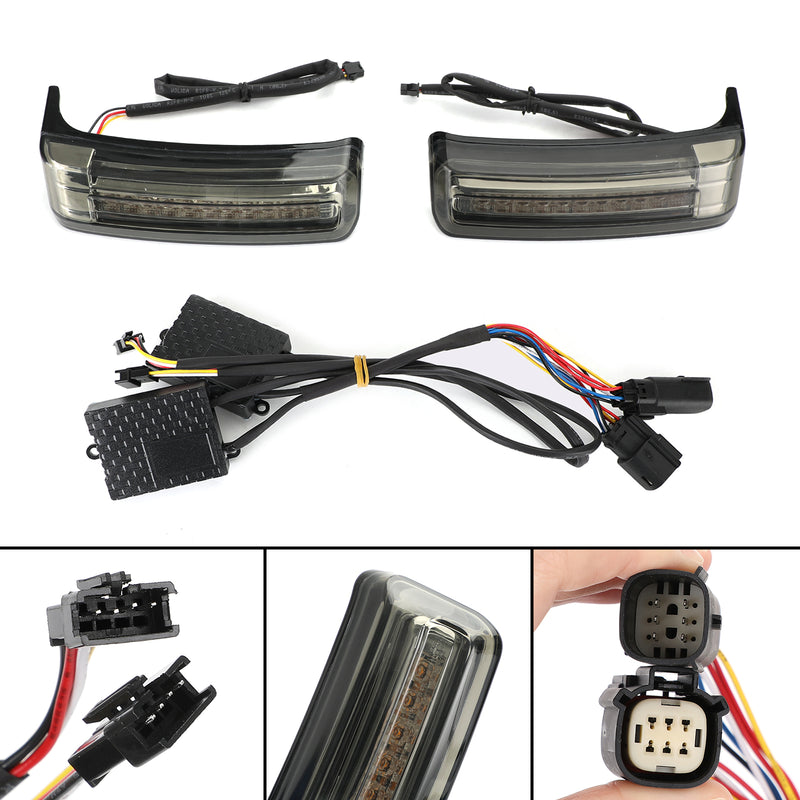Touring 2014-2021 Smoke LED Saddlebag Saddle Bags Run Brake Turn Lamp Lights