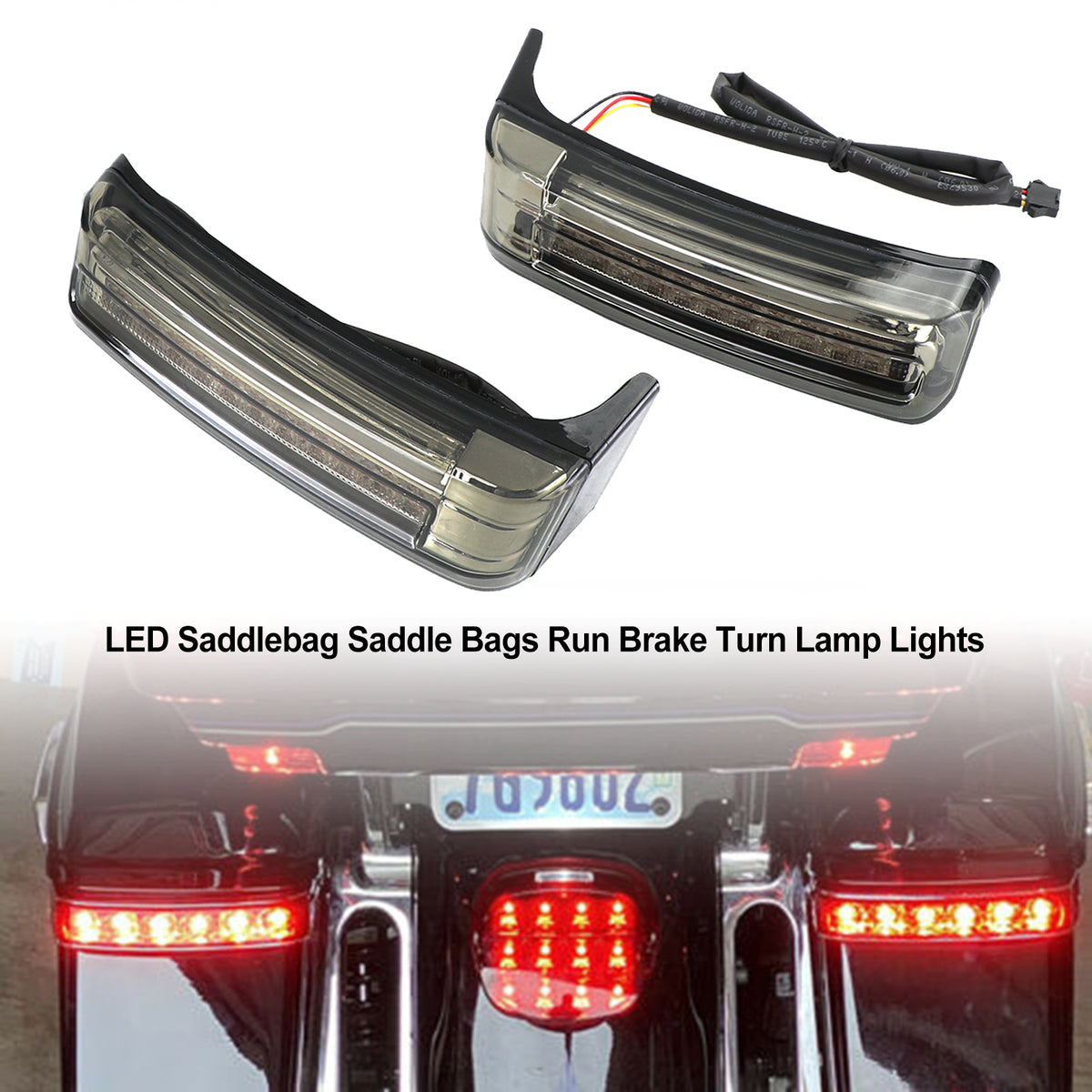 Touring 2014-2021 Smoke LED Saddlebag Saddle Bags Run Brake Turn Lamp Lights