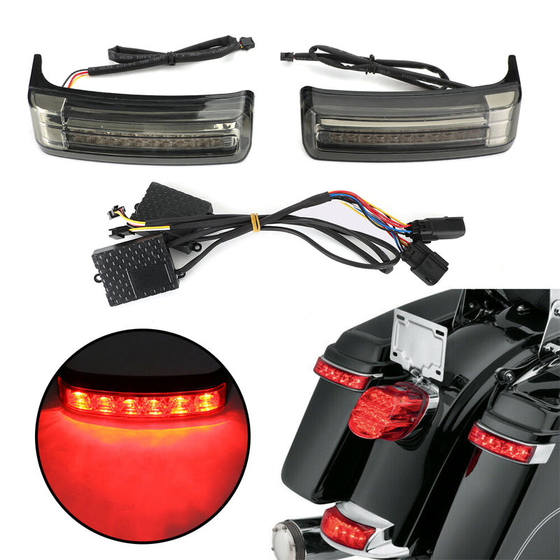 Touring 2014-2021 Smoke LED Saddlebag Saddle Bags Run Brake Turn Lamp Lights