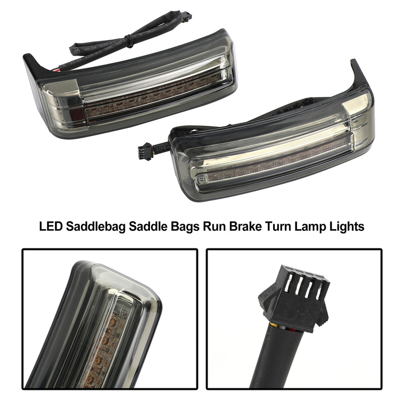 Touring 2014-2021 Smoke LED Saddlebag Saddle Bags Run Brake Turn Lamp Lights