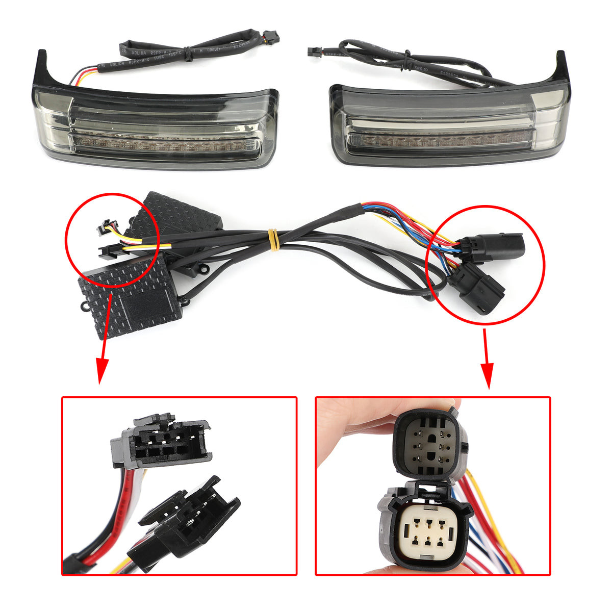 Touring 2014-2021 Smoke LED Saddlebag Saddle Bags Run Brake Turn Lamp Lights