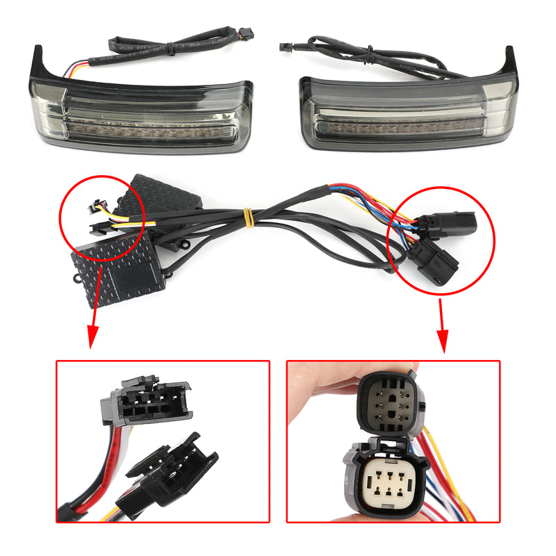 Touring 2014-2021 Smoke LED Saddlebag Saddle Bags Run Brake Turn Lamp Lights