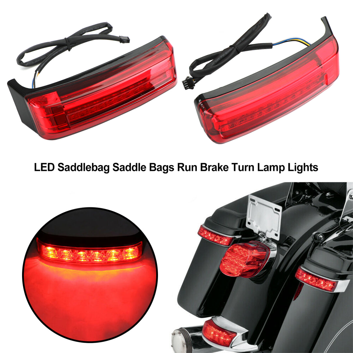 Touring 1996-2013 LED Saddlebag Saddle Bags Run Brake Turn Lamp Lights