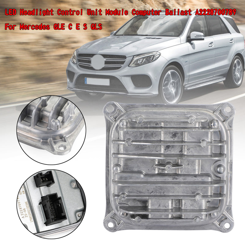 Mercedes GLE C E S LED Headlight Control Module Computer Ballast A2228700789