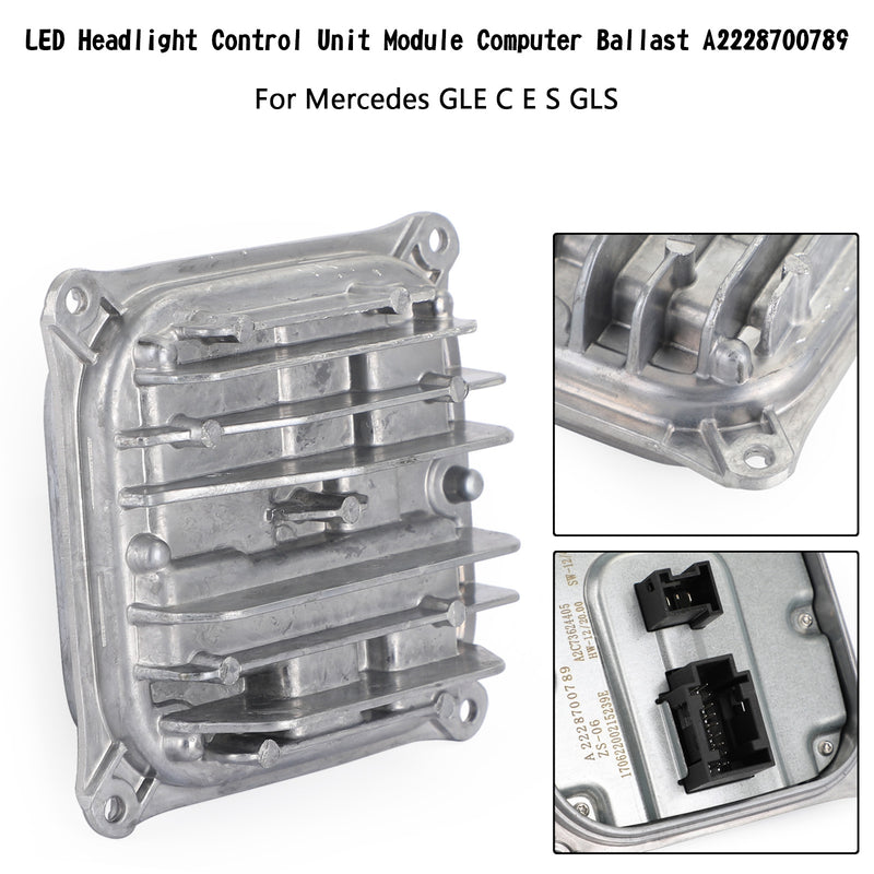 Mercedes GLE C E S LED Headlight Control Module Computer Ballast A2228700789