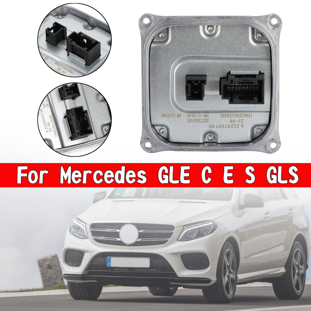 Mercedes GLE C E S LED Headlight Control Module Computer Ballast A2228700789