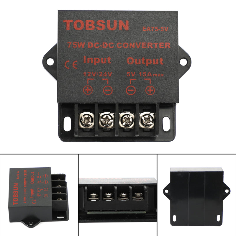 DC 12V/24V Step Down To DC 5V 15A 75W Voltage Regulator Reducer Power Converter