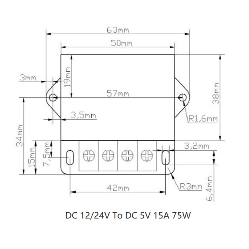DC 12V/24V Step Down To DC 5V 15A 75W Voltage Regulator Reducer Power Converter
