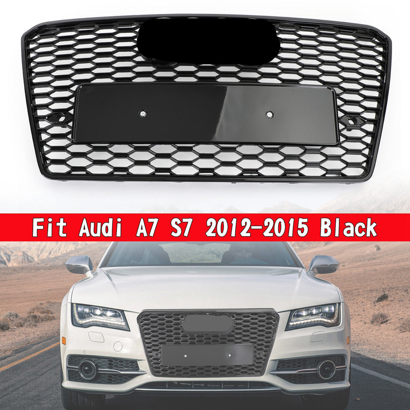 Audi A7/S7 2012-2015 Black RS7 Style Honeycomb Sport Mesh Hex Grille Grill