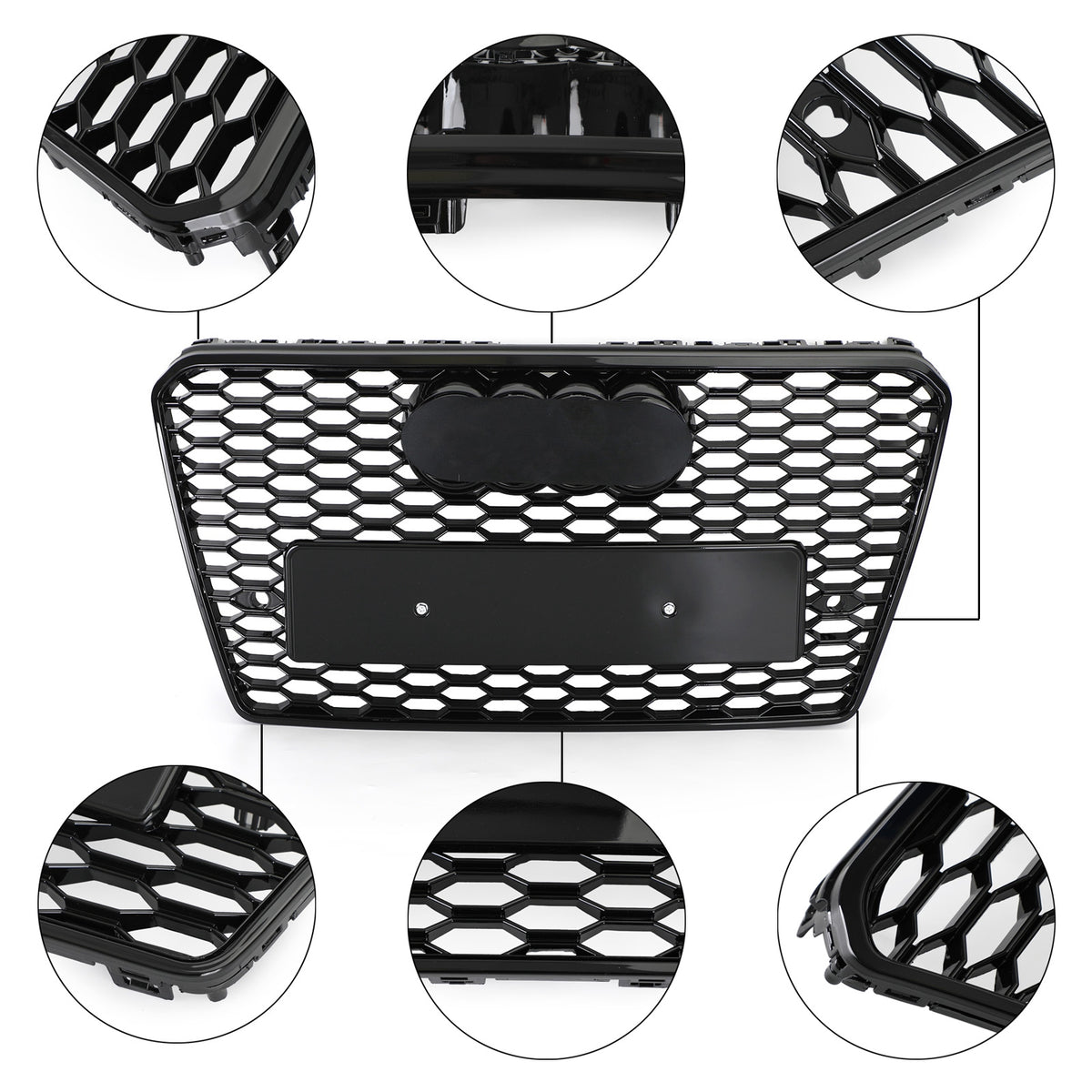 Audi A7/S7 2012-2015 Black RS7 Style Honeycomb Sport Mesh Hex Grille Grill