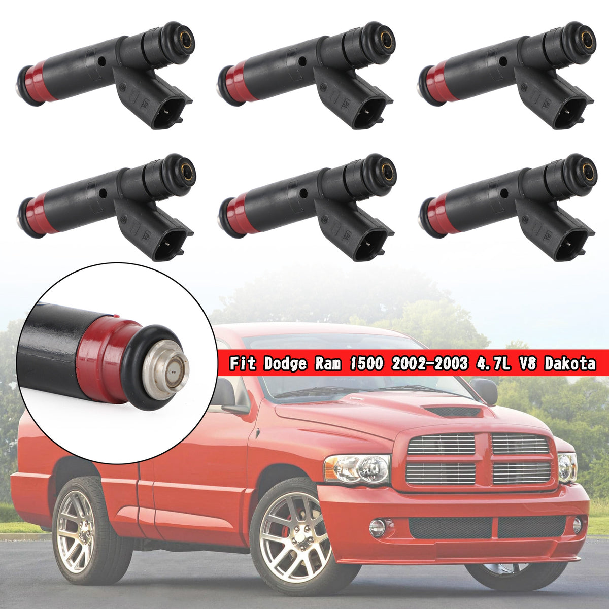 Ram 1500 2002-2003 4.7L V8 Dakota 8PCS Fuel Injectors 53032145AA