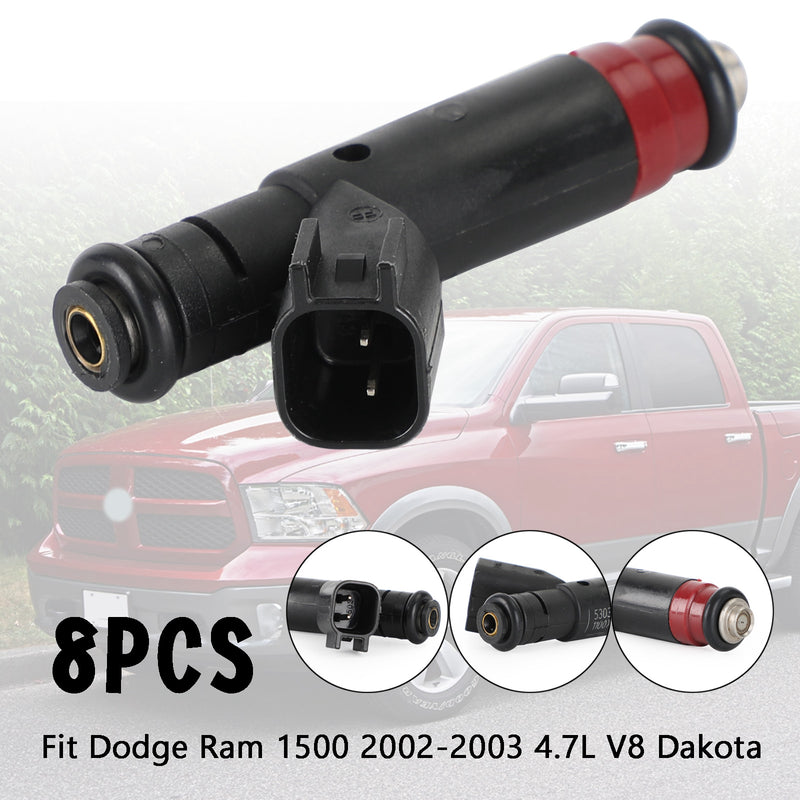 Ram 1500 2002-2003 4.7L V8 Dakota 8PCS Fuel Injectors 53032145AA