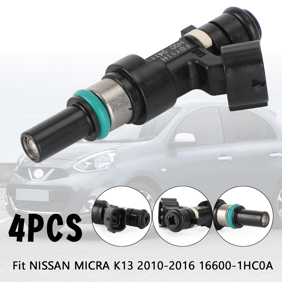 NISSAN MICRA K13 2010-2016 16600-1HC0A 4PCS Fuel Injectors FBY11H0 FBY1010