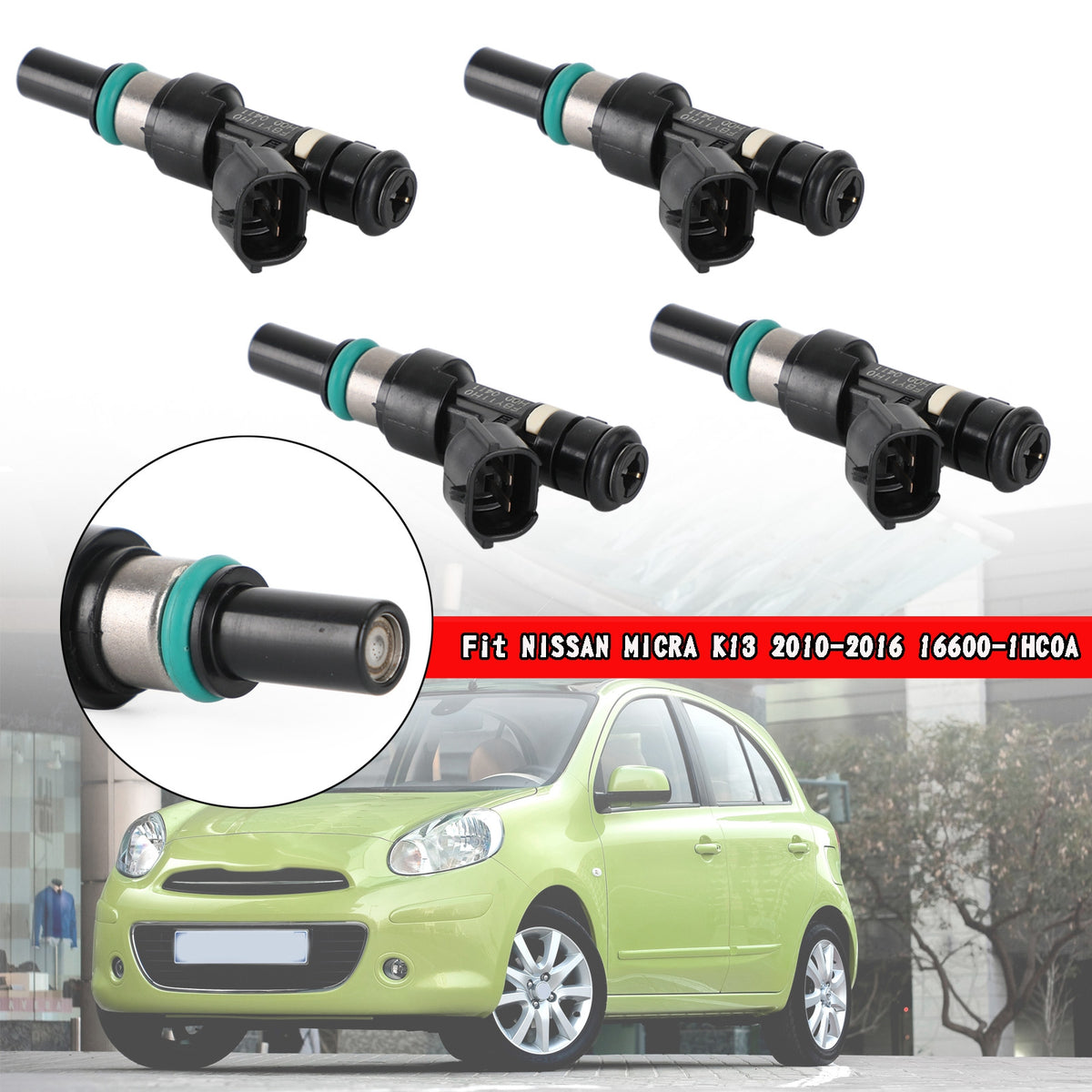 NISSAN MICRA K13 2010-2016 16600-1HC0A 4PCS Fuel Injectors FBY11H0 FBY1010