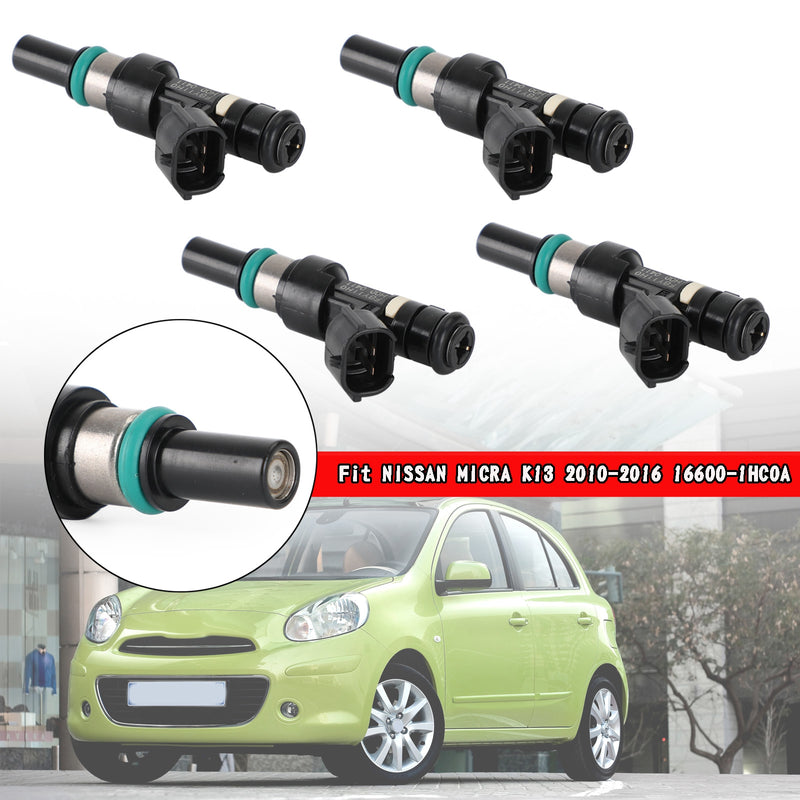 NISSAN MICRA K13 2010-2016 16600-1HC0A 4PCS Fuel Injectors FBY11H0 FBY1010