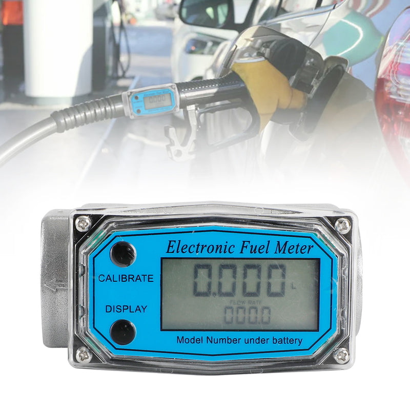 1Inch Turbine Digital Diesel Fuel Flow Meter Oval Gear Flow Gauge BSPT/NPT