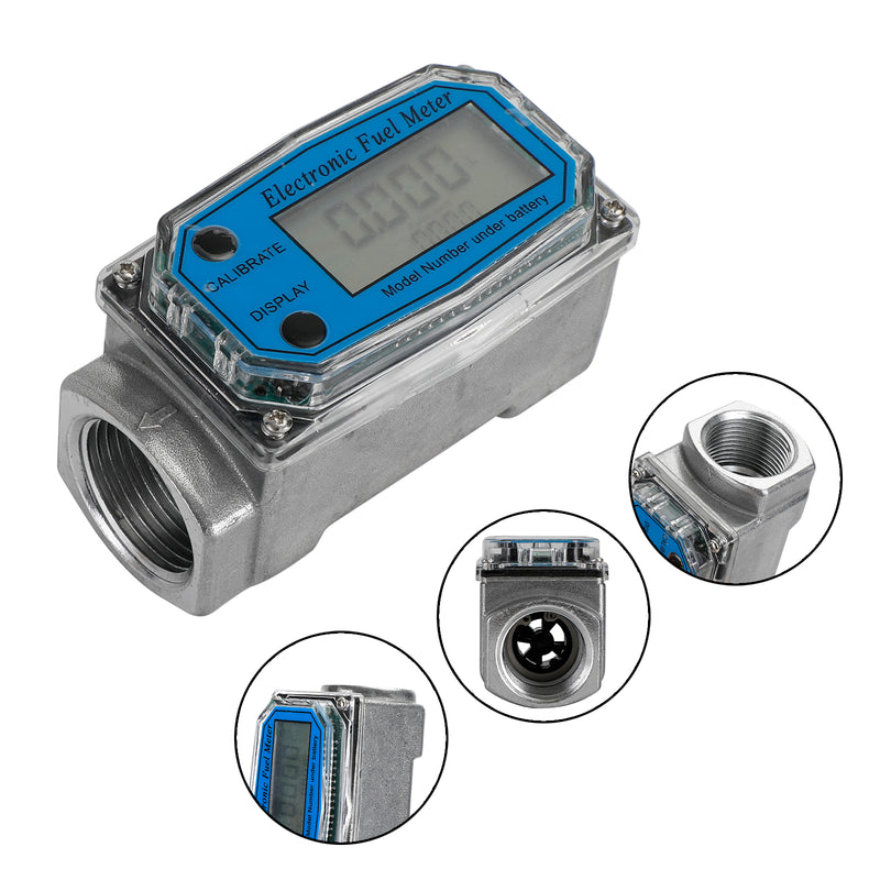 1Inch Turbine Digital Diesel Fuel Flow Meter Oval Gear Flow Gauge BSPT/NPT