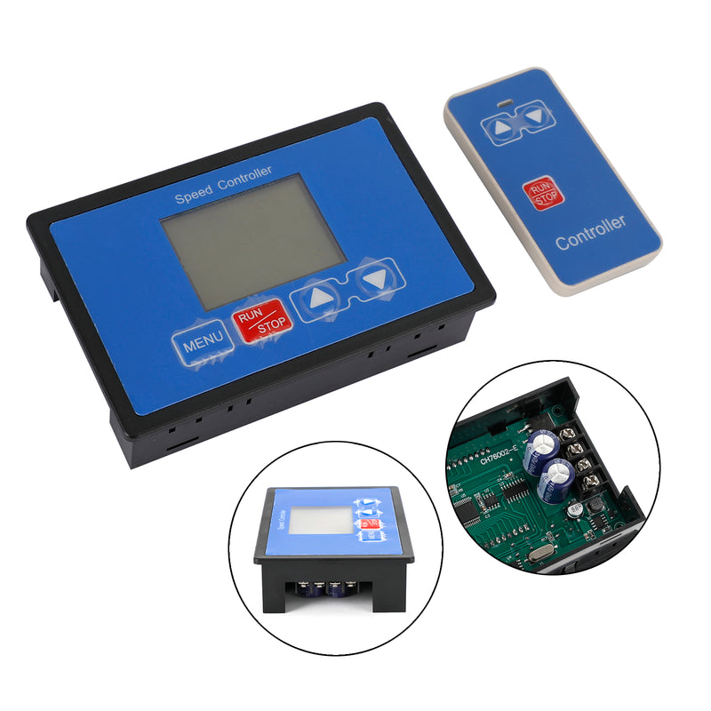 Wireless Remote Control LCD DC 12V 24V 36V 48V 30A PWM Motor Speed Controller