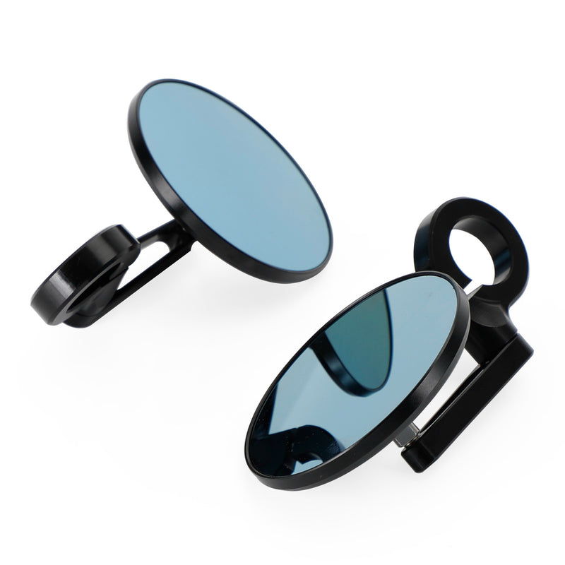 Aluminum Handlebar End Mirror 7/8"-1" Black Short Arm BAR End 3" Round Mirrors