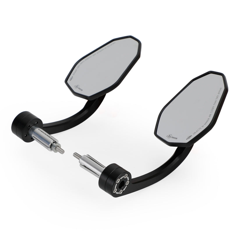 Pair Rear View BAR End Mirror - Long Arm 7/8" Aluminum Handlebar End Mirrors
