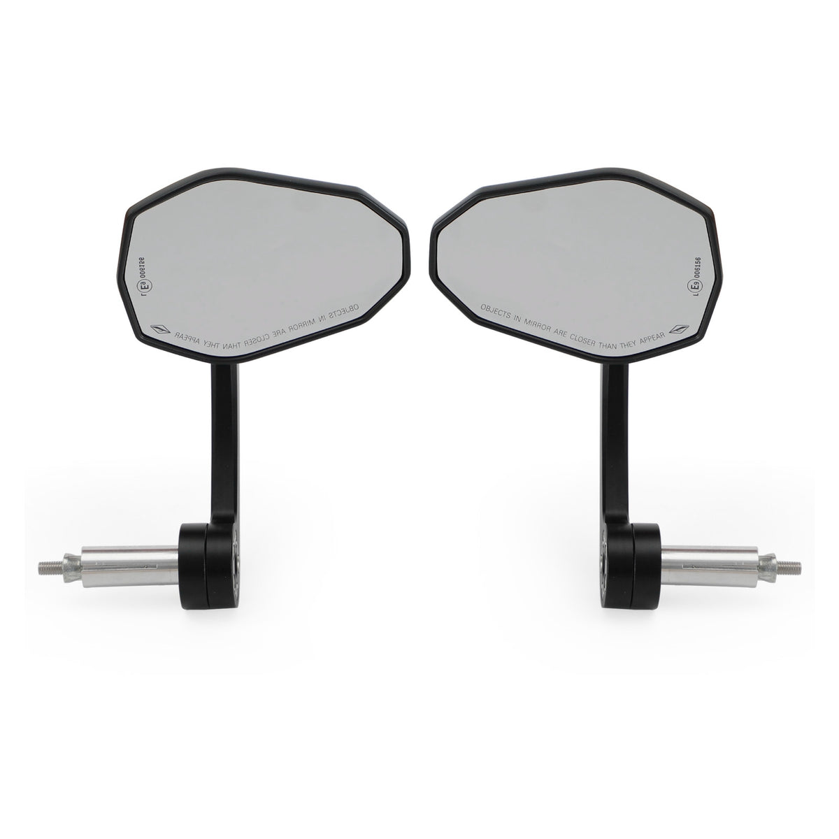 Pair Rear View BAR End Mirror - Long Arm 7/8" Aluminum Handlebar End Mirrors