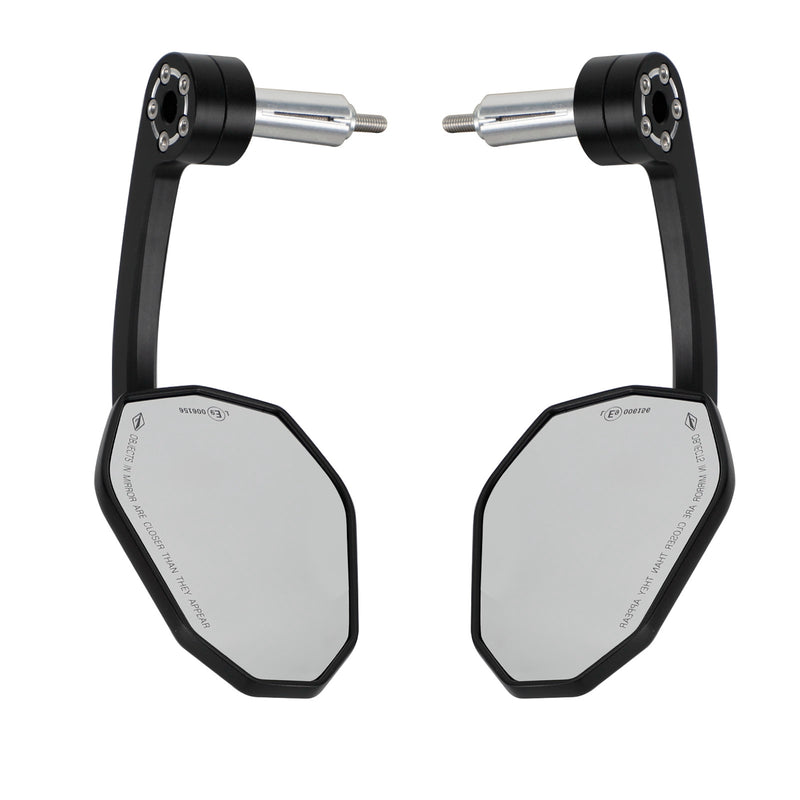 Pair Rear View BAR End Mirror - Long Arm 7/8" Aluminum Handlebar End Mirrors