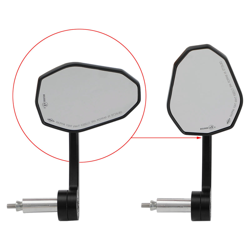 Pair Rear View BAR End Mirror - Long Arm 7/8" Aluminum Handlebar End Mirrors
