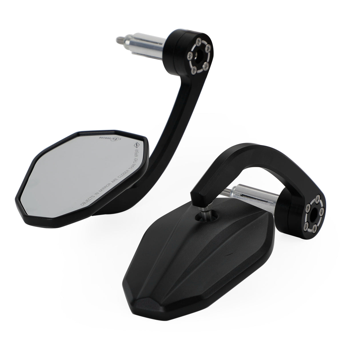 Pair Rear View BAR End Mirror - Long Arm 7/8" Aluminum Handlebar End Mirrors