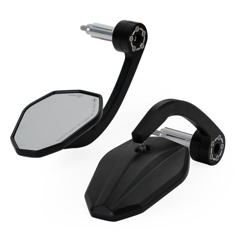 Pair Rear View BAR End Mirror - Long Arm 7/8" Aluminum Handlebar End Mirrors