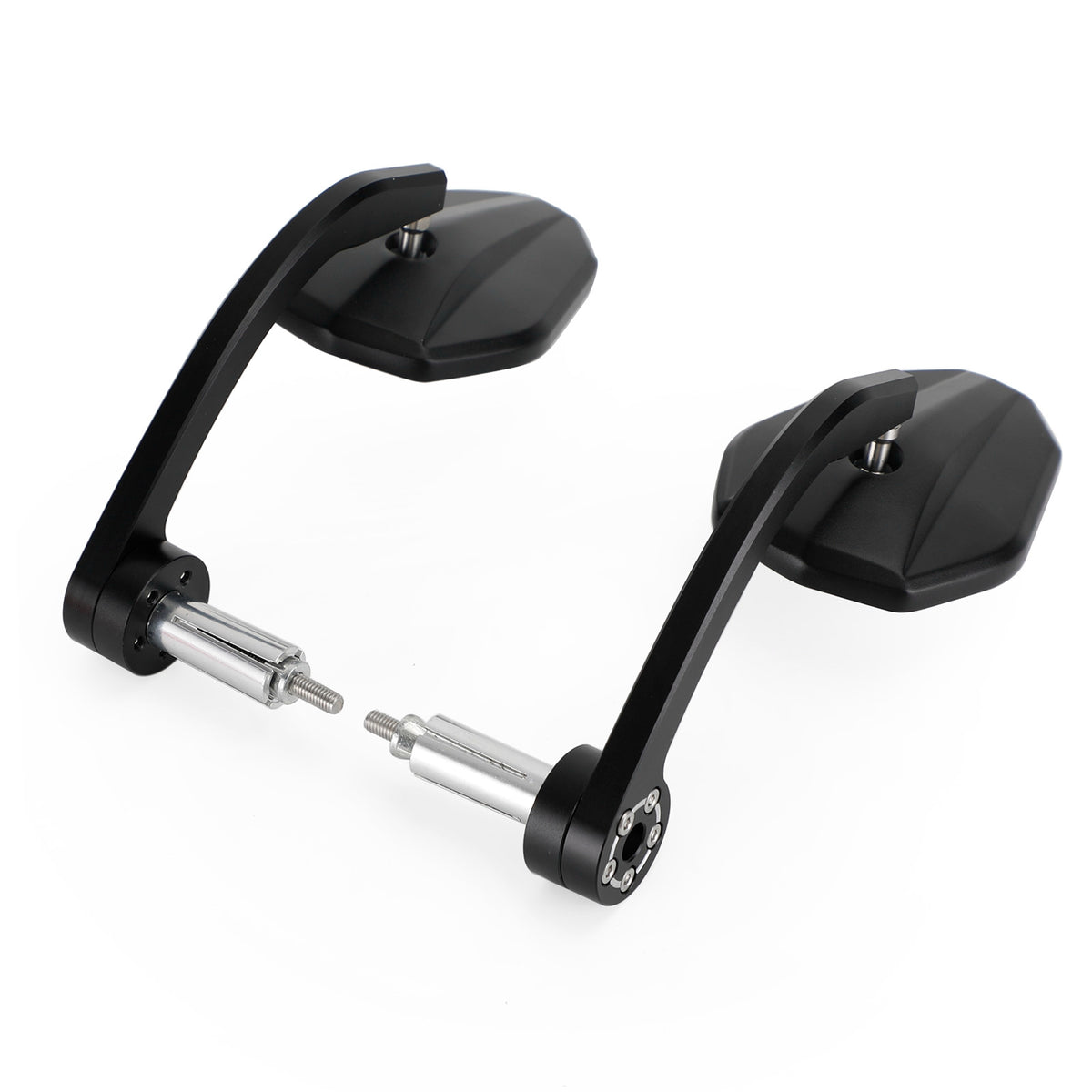 Pair Rear View BAR End Mirror - Long Arm 7/8" Aluminum Handlebar End Mirrors