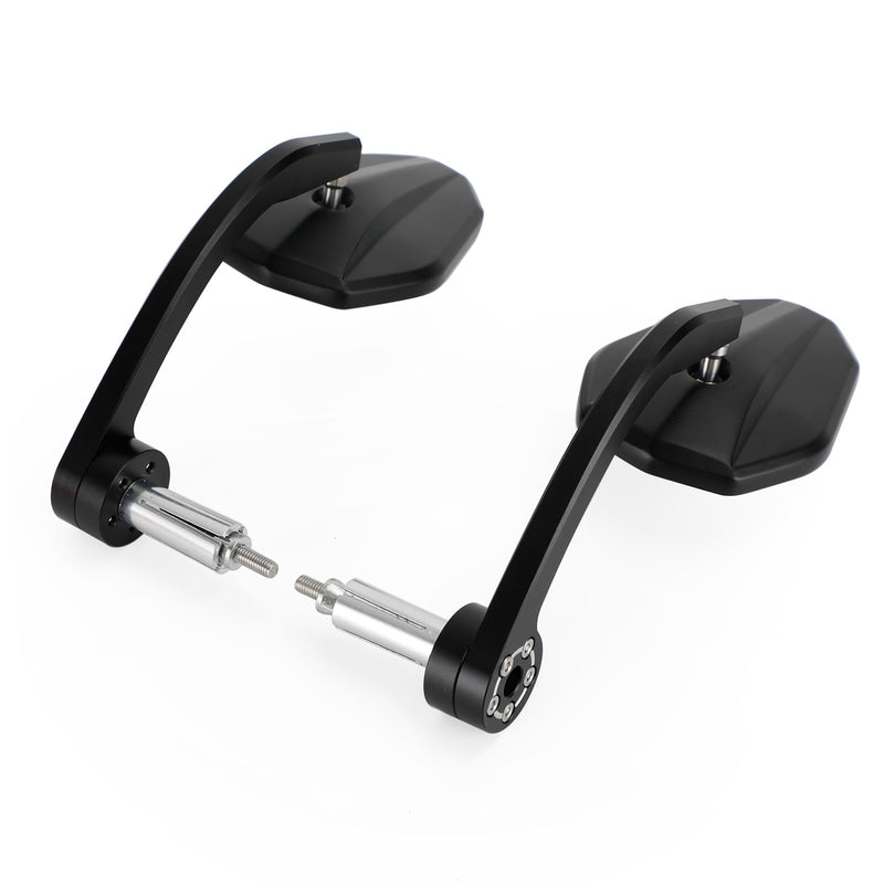 Pair Rear View BAR End Mirror - Long Arm 7/8" Aluminum Handlebar End Mirrors
