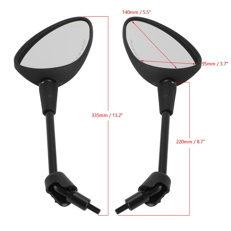 Vespa Sprint 50 125 150 2014-2022 Left & Right Rearview Mirror Black