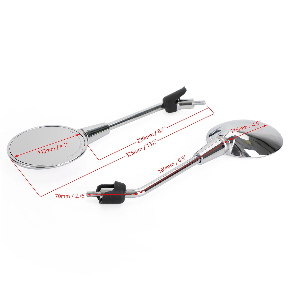 Vespa Primavera 50 125 150 2014-2022 Left & Right Rearview Mirror Chrome