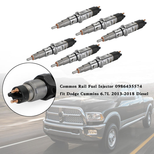 6PCS 68210105AA Common Rail Fuel Injector 0986435574 fit Dodge Cummins 6.7L 2013-2018