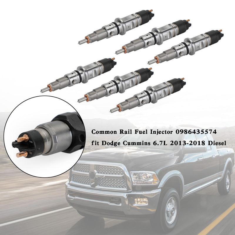 Dodge Cummins 6.7L 2013-2018 6PCS Common Rail Fuel Injector 0986435574