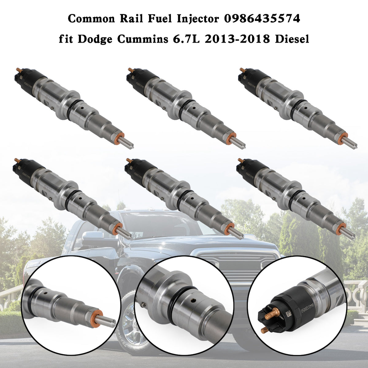 Dodge Cummins 6.7L 2013-2018 6PCS Common Rail Fuel Injector 0986435574