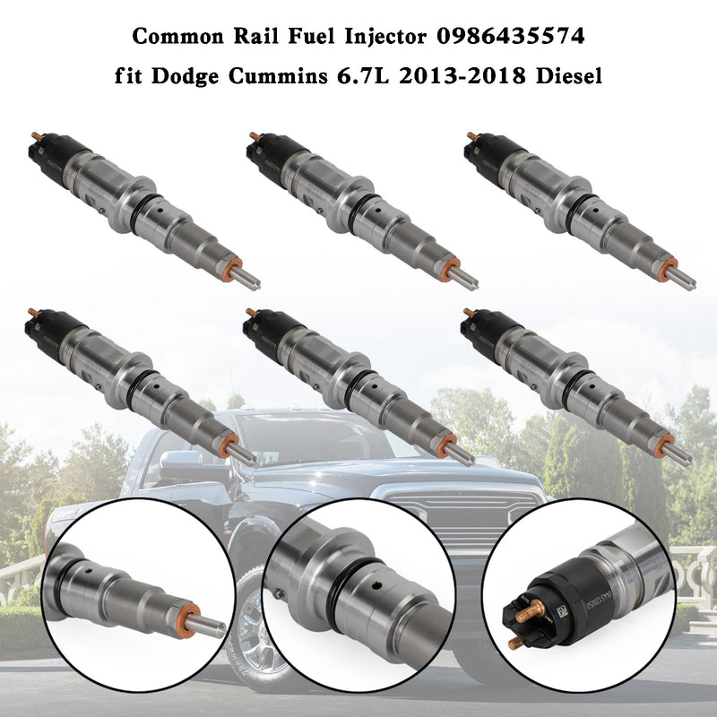 Dodge Cummins 6.7L 2013-2018 6PCS Common Rail Fuel Injector 0986435574