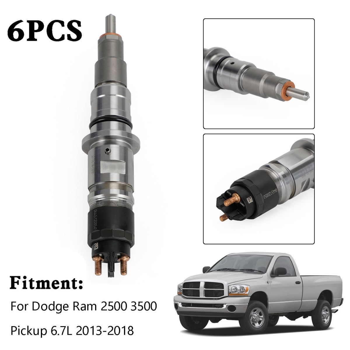 Dodge Cummins 6.7L 2013-2018 6PCS Common Rail Fuel Injector 0986435574