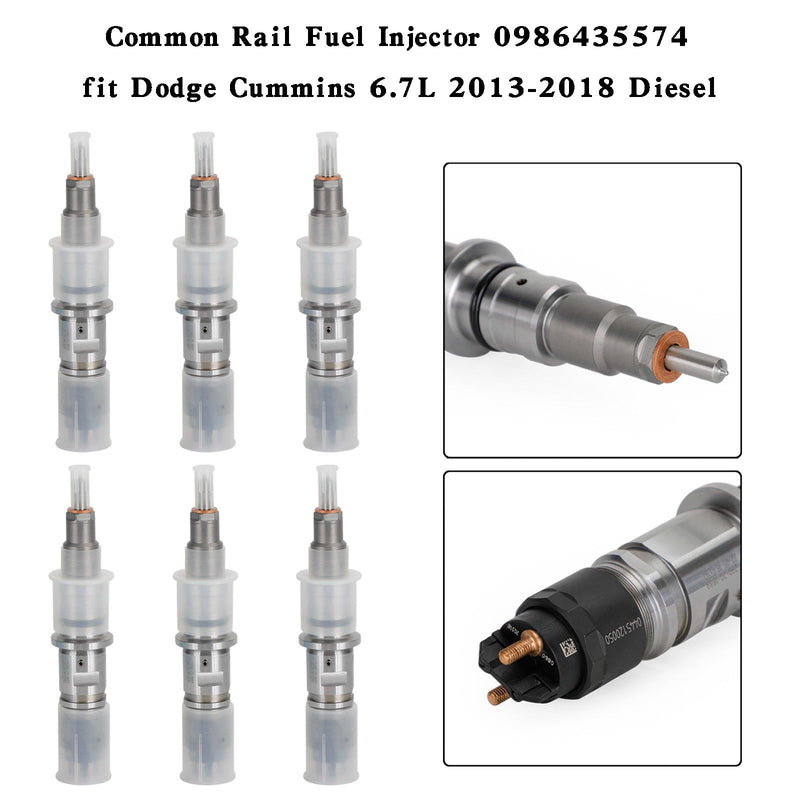 6PCS 68210105AA Common Rail Fuel Injector 0986435574 fit Dodge Cummins 6.7L 2013-2018