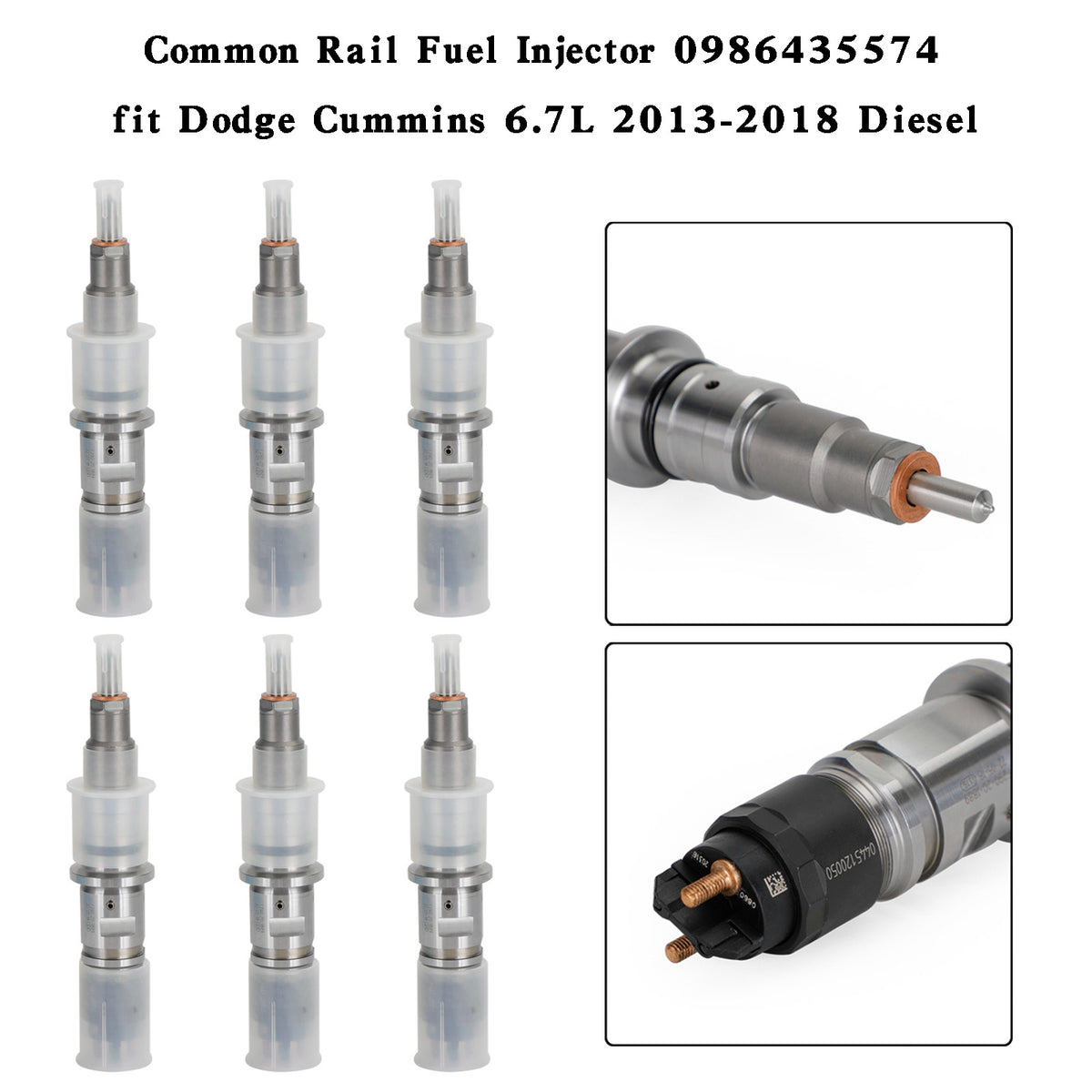 Dodge Cummins 6.7L 2013-2018 6PCS Common Rail Fuel Injector 0986435574