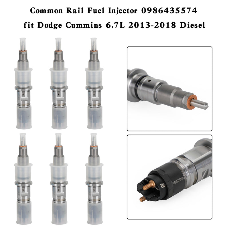 Dodge Cummins 6.7L 2013-2018 6PCS Common Rail Fuel Injector 0986435574