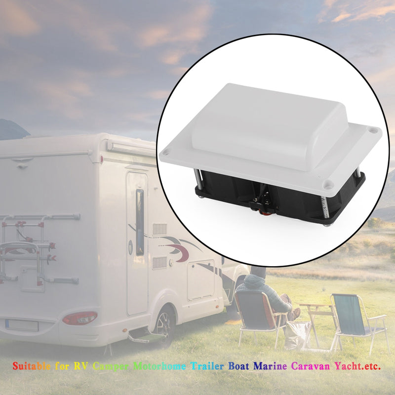 RV Boat Caravan 12V Side Air Cooling Blower Fan Vent Exhaust Ventilation White