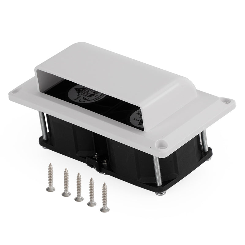 RV Boat Caravan 12V Side Air Cooling Blower Fan Vent Exhaust Ventilation White